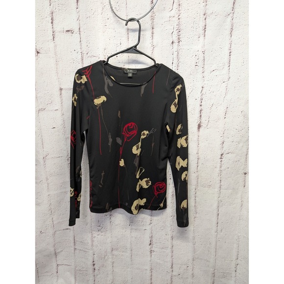 Suzie In The City Tops - Vintage Y2K Bcbg Maxazaria Women's T-Shirt Long-Sleeve SZ M Floral Made In USA